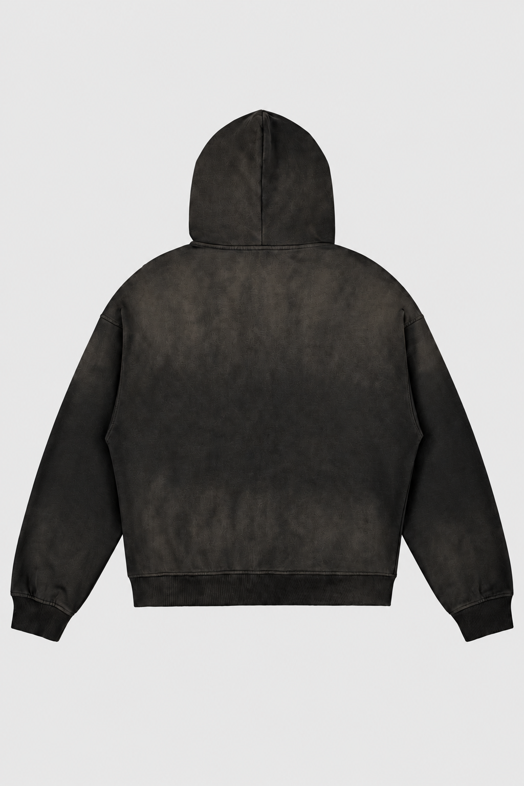distressed zip hoodie – Rückansicht – Black