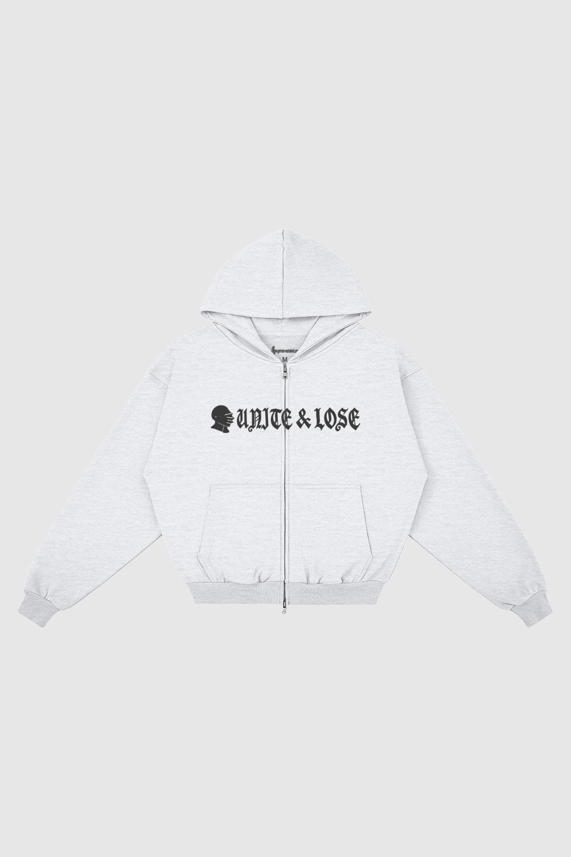 unite & lose zip hoodie – Vorderansicht – Light Gray