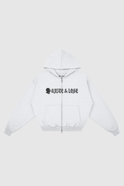 unite & lose zip hoodie – Vorderansicht – Light Gray