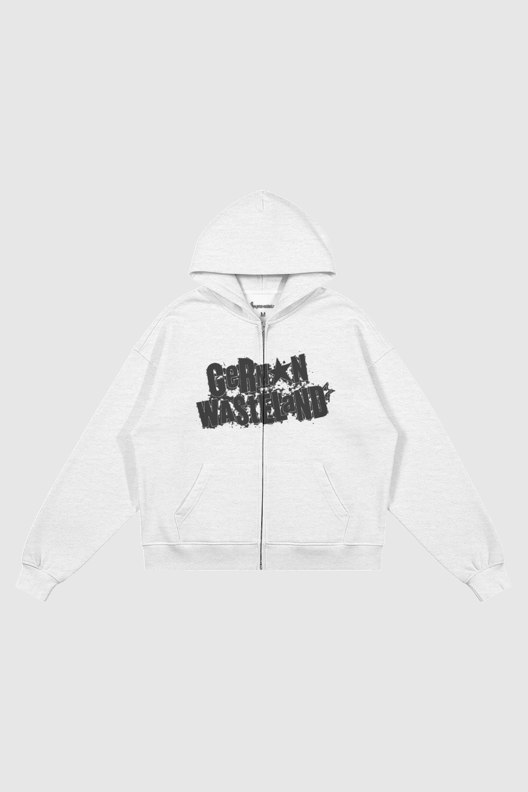 trash zip hoodie – Vorderansicht – Light Gray