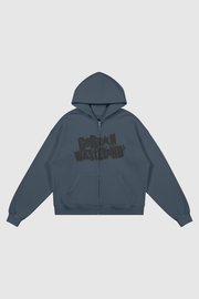 trash zip hoodie – Vorderansicht – Grey Blue