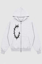 sigil zip hoodie – Vorderansicht – Light Gray