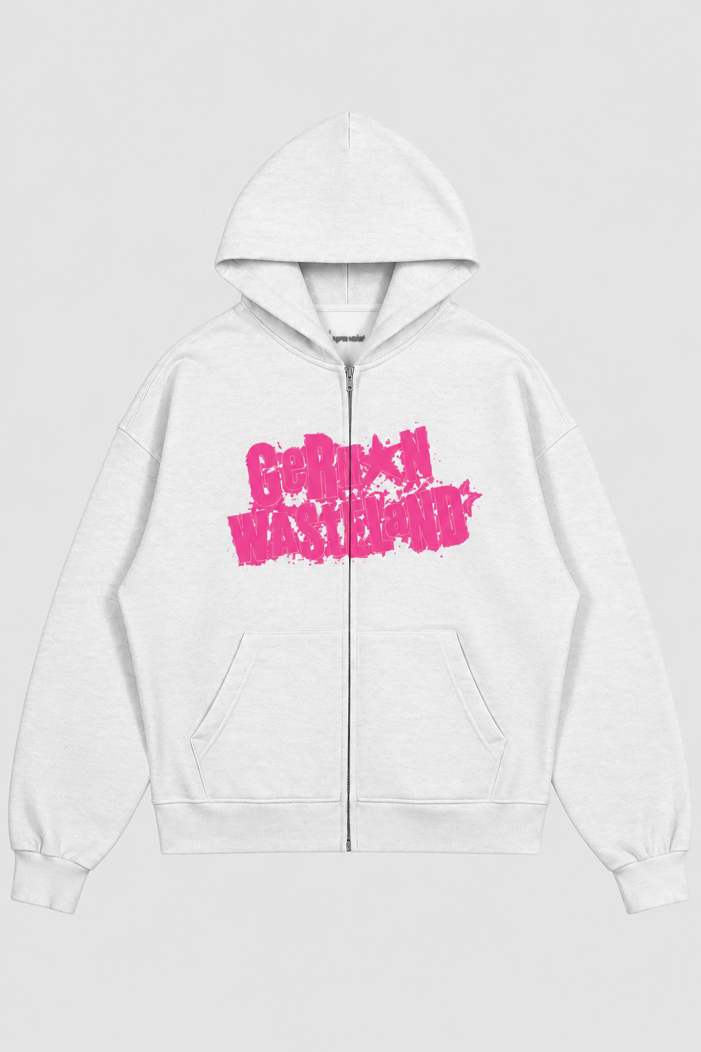 trash zip hoodie – Vorderansicht – Light Gray